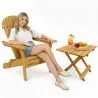Buy Garden Chair + Table Adirondack Wood Outdoor Furniture Set - Anela Natural wood 60008 at MyFaktory